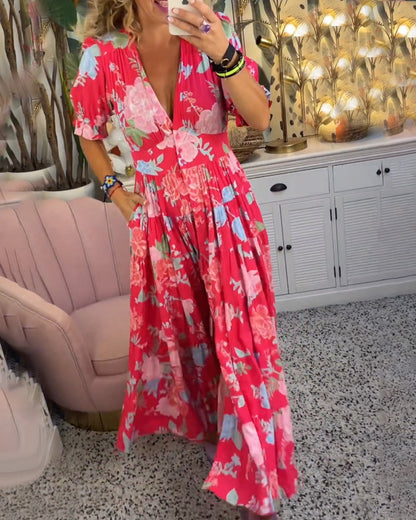 Rosita™ Zakjurk met bloemenprint V-hals