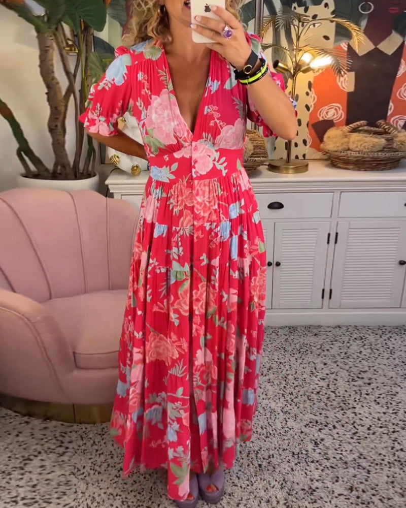Rosita™ Zakjurk met bloemenprint V-hals