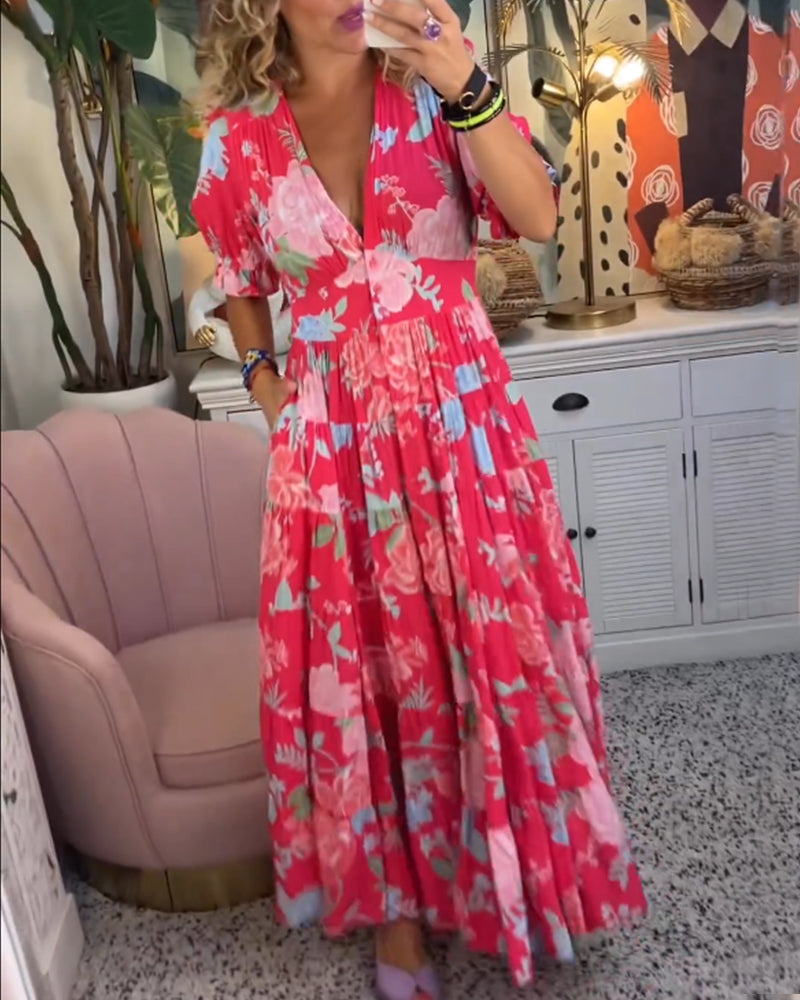Rosita™ Zakjurk met bloemenprint V-hals