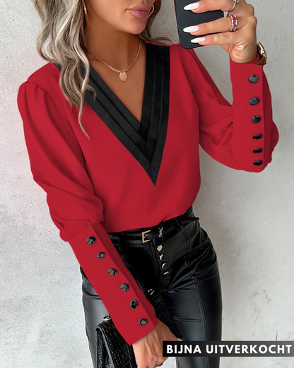 Donna Valentina™ | Blouse met Gigot-mouwen met knopen