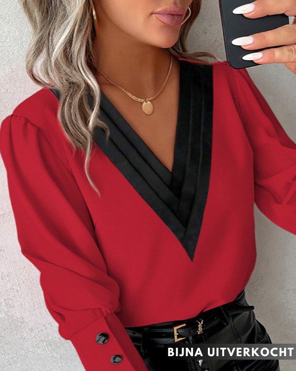 Donna Valentina™ | Blouse met Gigot-mouwen met knopen