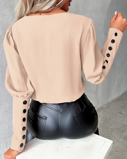 Donna Valentina™ | Blouse met Gigot-mouwen met knopen