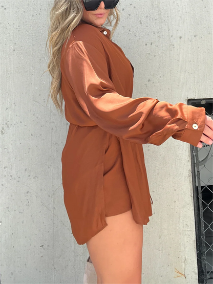 Isabella® -Nieuw Satijn Romper Tuniek Set